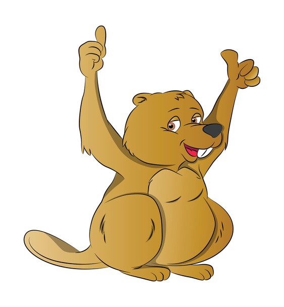 Beaver with Two Thumbs Up, illustration - Vector, Image
