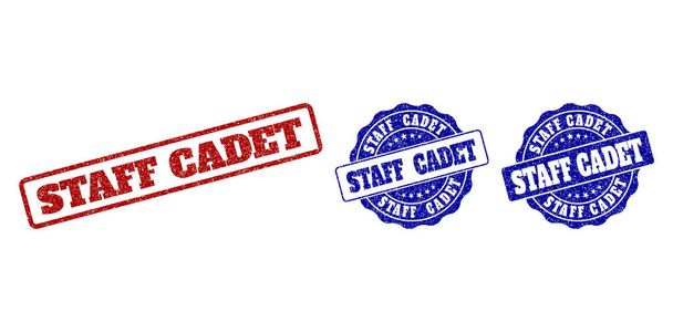 STAFF CADET Scratched Stamp Seals - Vector, Image