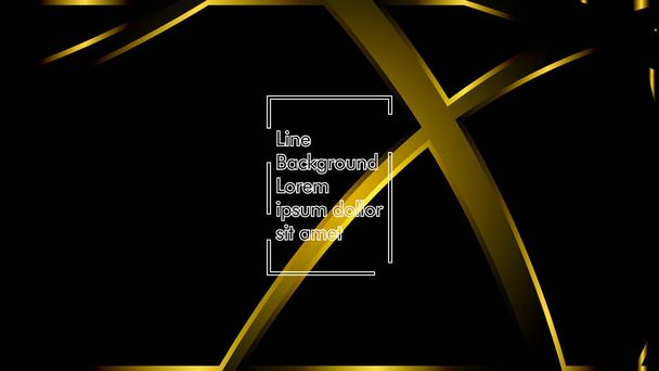 Vector gold ribbon wave on a black background. Layout design templates for modern technology backgrounds - Vector, Image
