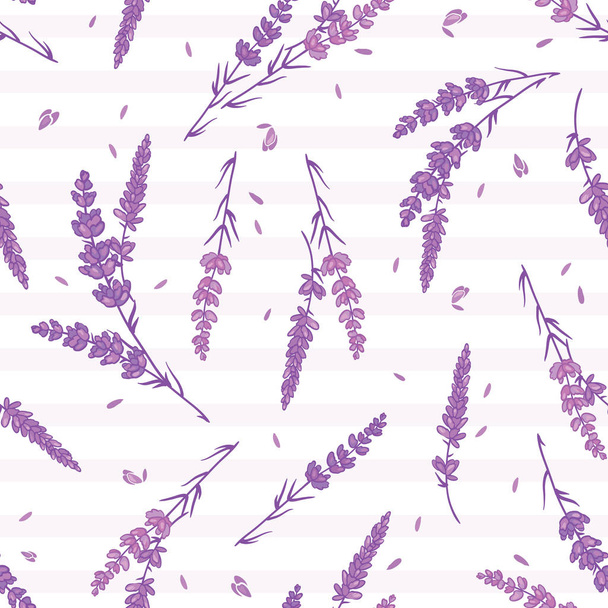 Lavender stripes light purple repeat pattern. - Вектор,изображение