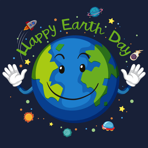 Happy Earth Day illustration de concept d'espace
 - Vecteur, image