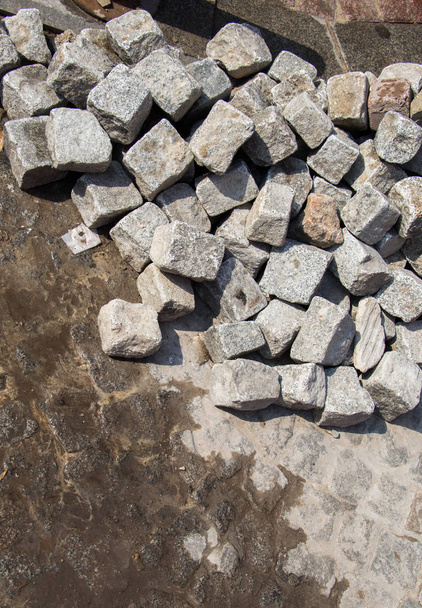 İnşaat malzemesi olarak beton kaldırım taşları - Fotoğraf, Görsel