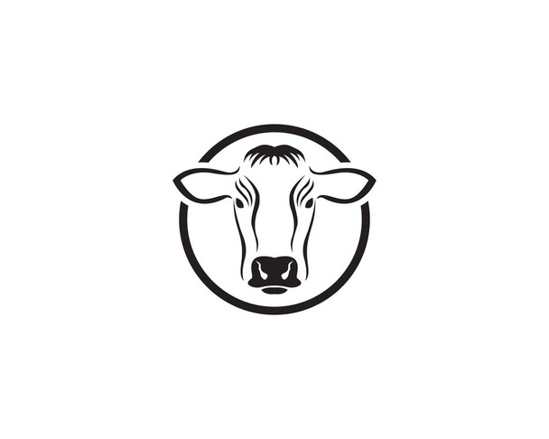 Modello modello logo mucca disegno illustrazione vettoriale icona - Vettoriali, immagini