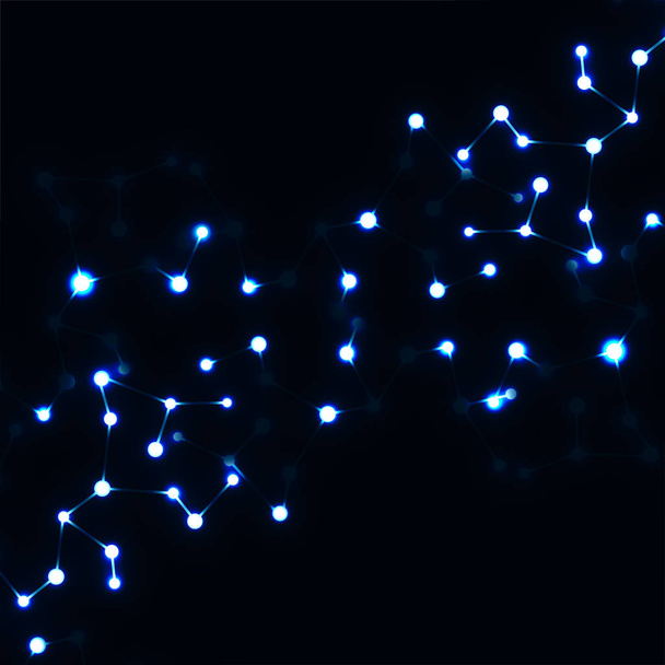 Neon strukturę molekularną DNA, streszczenie tło świecące - Wektor, obraz