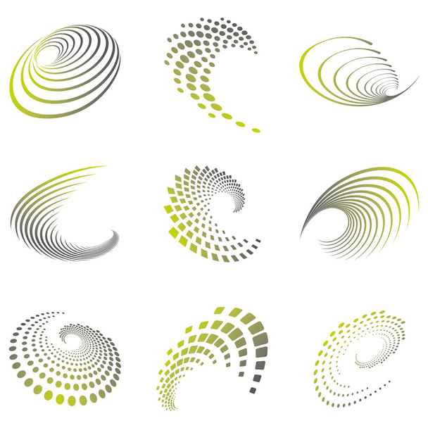 Movimiento símbolo onda conjunto
 - Vector, Imagen