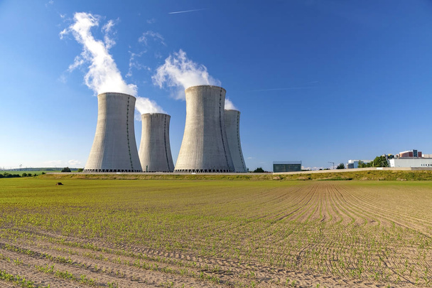 Çek Cumhuriyeti Avrupa 'sında Dukovany Nükleer Santrali - Fotoğraf, Görsel