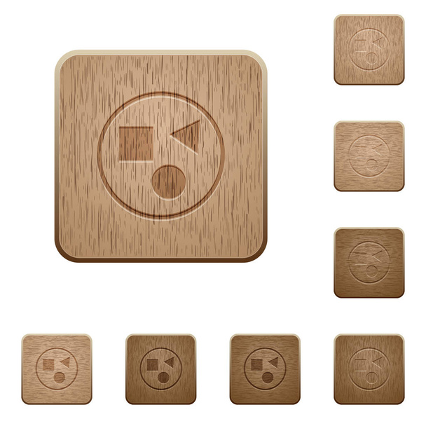 Regroupement d'éléments sur des styles de boutons en bois sculptés carrés arrondis
 - Vecteur, image