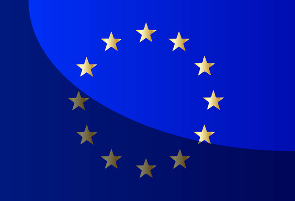Bandeira da União Europeia com fundo azul e estrelas amarelas com sombra brexit - Vetor, Imagem