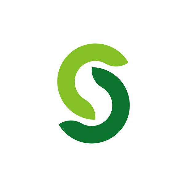 Zöld S betű absztrakt logó sablon - Vektor, kép