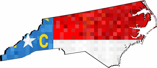 Grunge North Carolina Karte mit Flagge innen - Illustration, Karte von North Carolina Vektor, abstraktes Grunge Mosaik Flagge von North Carolina - Vektor, Bild