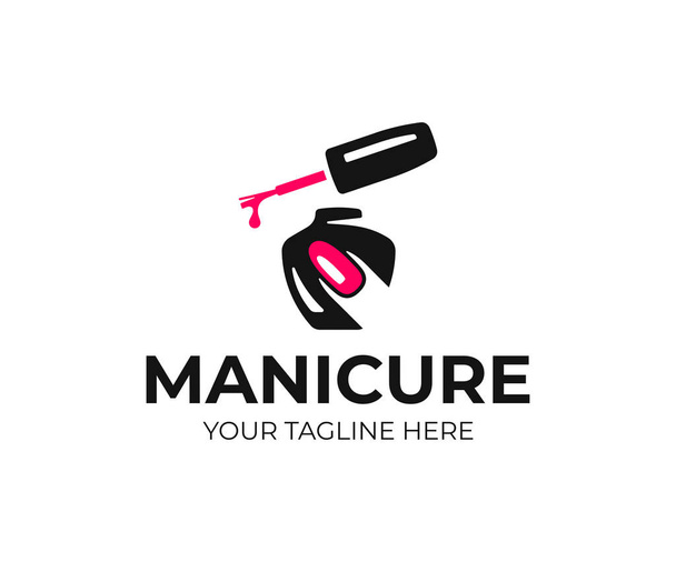 Nail salon logo design. Manicure vector design. Nail polish and female finger logotype - Vector, Image