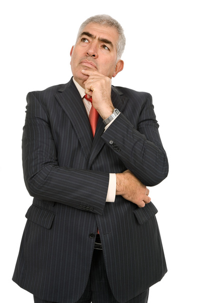 volwassen business man portret op witte achtergrond - Foto, afbeelding