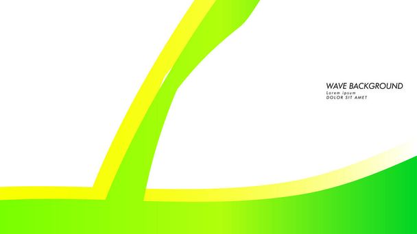 abstract wave background with green color and yellow - Vector, Image