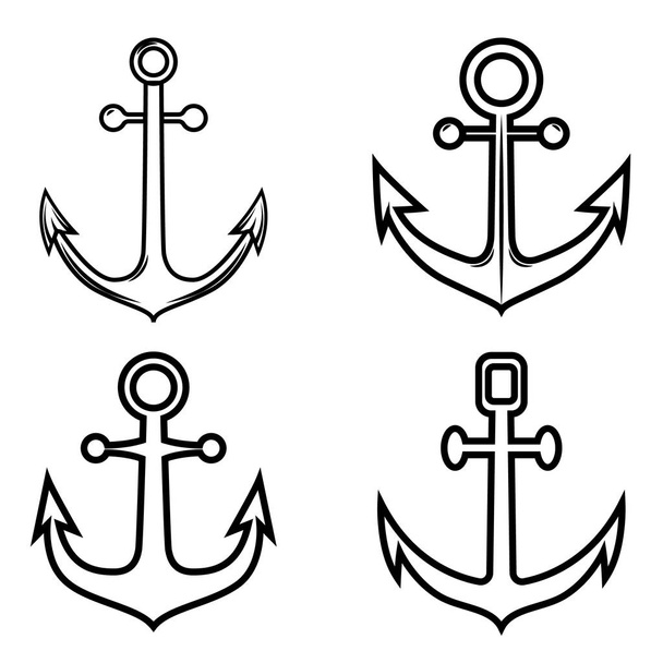 Set of anchor icons. Design element for logo, label ,emblem, sign. Vector illustration - Vektor, kép
