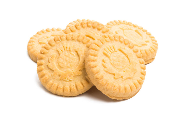 Biscoitos de manteiga isolados em um fundo branco
 - Foto, Imagem