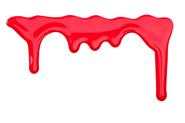 φωτεινό κόκκινο που στάζει βερνίκι νυχιών που απομονώνονται σε λευκό - Φωτογραφία, εικόνα