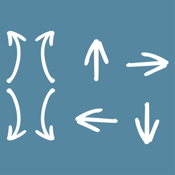 Set arrows. Modern hand drawn set with black set arrows for web background design. Line art icon set vector template. - Vektör, Görsel