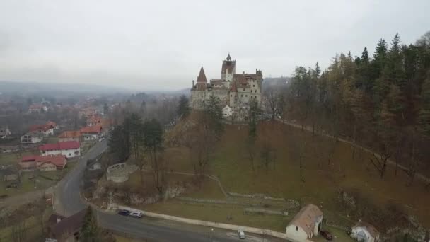 Film shot over Bran Castle in Transylvania (Romania) Draculas castle - Footage, Video