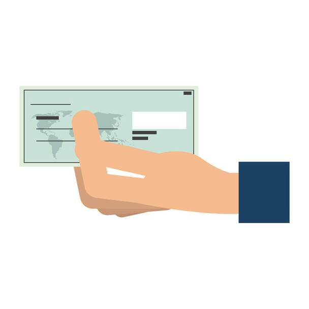hand with bank check - Vector, Image