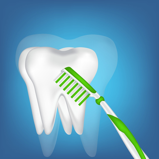 Tooth, toothbrush. mesh illustration - Vecteur, image