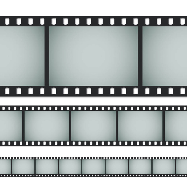 Película de película o foto estándar sin costuras de 35mm aislada sobre fondo blanco. Ilustración vectorial
. - Vector, Imagen