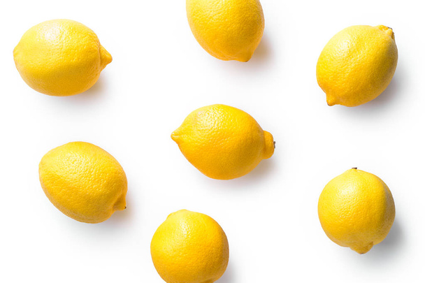 lemons isolated on white background view from above  - Valokuva, kuva