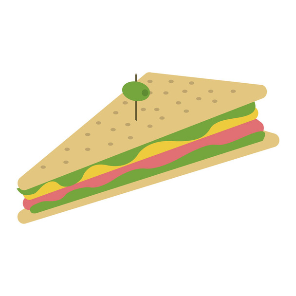 deliciosa comida sanduíche - Vetor, Imagem