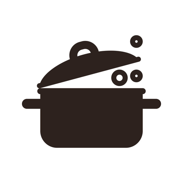 Icono de olla de cocina aislado sobre fondo blanco
 - Vector, Imagen
