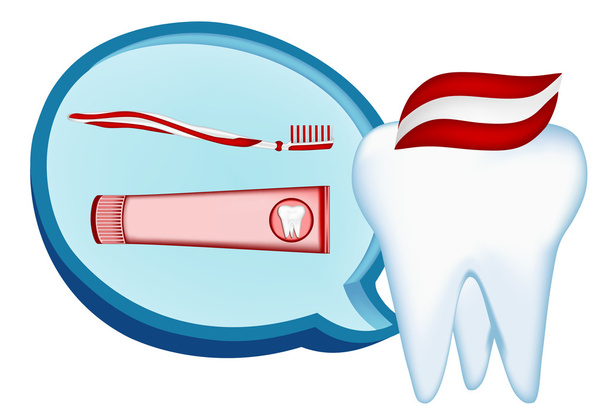 Tooth, toothbrush, toothpaste. mesh illustration - Vettoriali, immagini