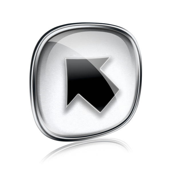 Arrow icon grey glass, isolated on white background - Фото, зображення