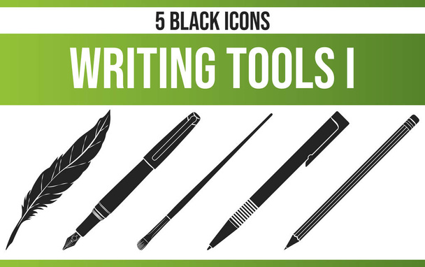 Black pictograms / icons on writing. This icon set is perfect for creative people and designers who need the theme of poetry in their graphic designs - Vector, Image