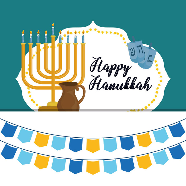 felice hanukkah celebrazione icone
 - Vettoriali, immagini