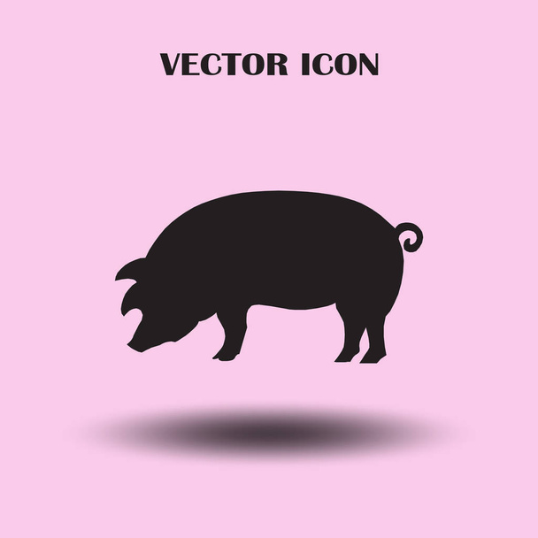 pig Icon isolated on background. Modern flat pictogram. Logo illustration - Vector, Image