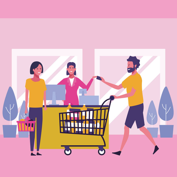İnsanlar ve alışveriş - Vektör, Görsel