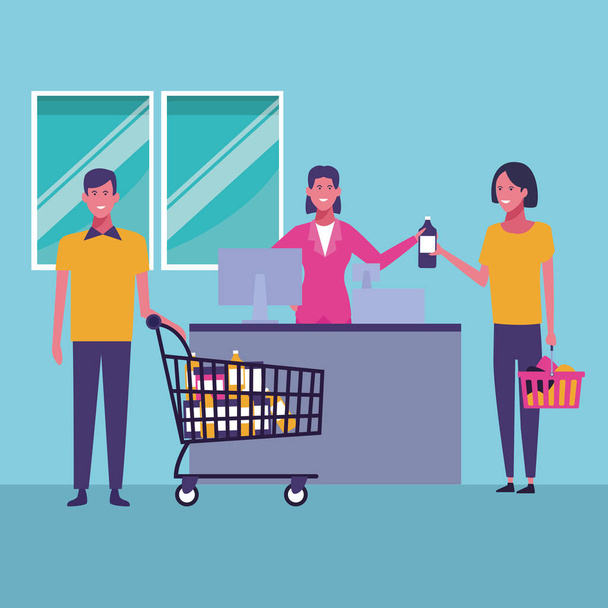 People shopping cartoons - Vector, Image