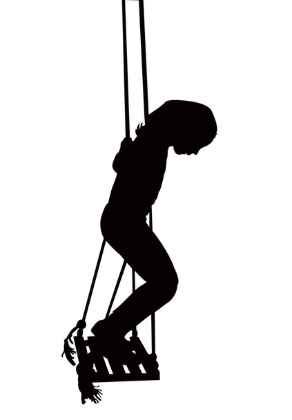 enfant balançant silhouette vecteur
 - Vecteur, image