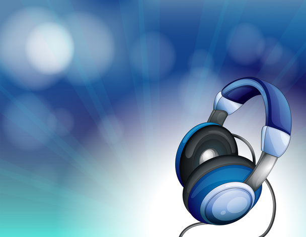 A blue headset - Vector, Image