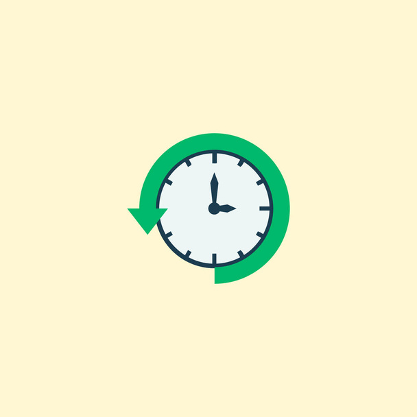 Log pictogram platte tijdselement. illustratie van log tijdpictogram plat geïsoleerd op schone achtergrond voor uw web mobiele app logo ontwerp. - Foto, afbeelding