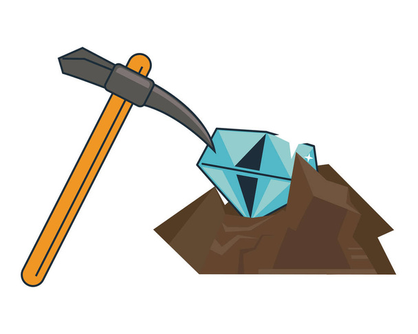 Diamond bányászati és pick - Vektor, kép