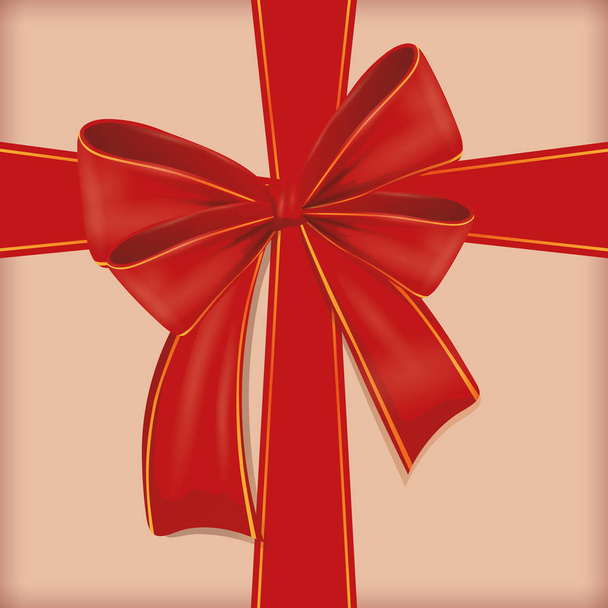red ribbon bowtie decoration - Vector, imagen