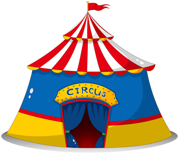 Uma tenda de circo colorida
 - Vetor, Imagem