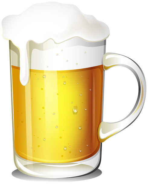 A glass of cold beer - Vector, Image