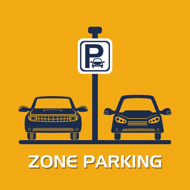 cars with parking signal - Vector, Image