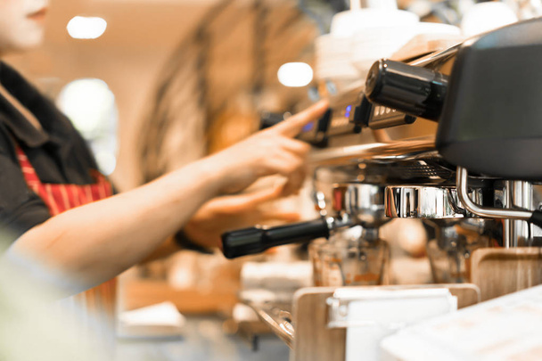 Professional coffee machine in coffee shop or restaurant - Foto, Imagen