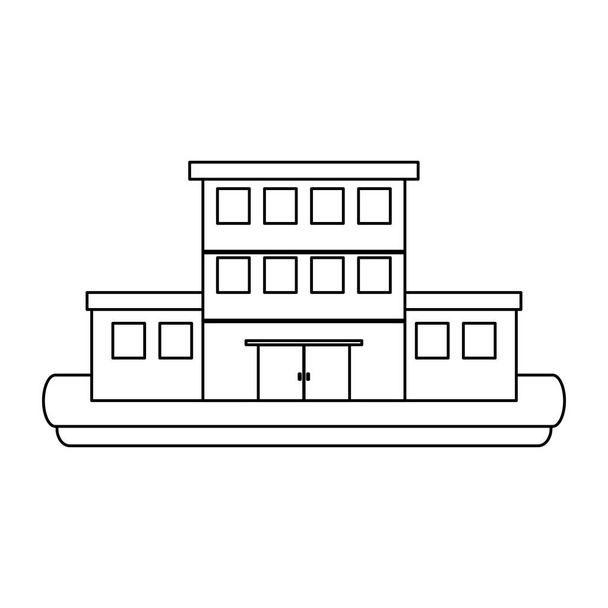 Real estate warehouse in black and white - Vector, Image