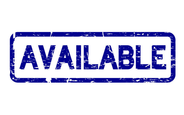 Grunge azul disponível selo de borracha quadrado no fundo branco
 - Vetor, Imagem