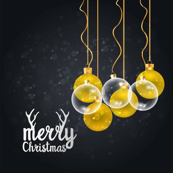 Christmas card design with elegant design and dark background ve - Вектор,изображение