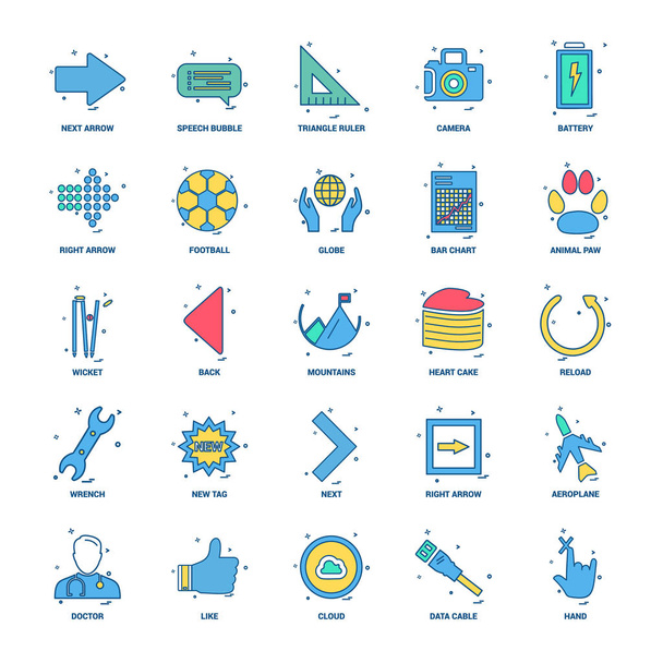 Set di 25 icone a colori piatti Concept Mix Business
 - Vettoriali, immagini