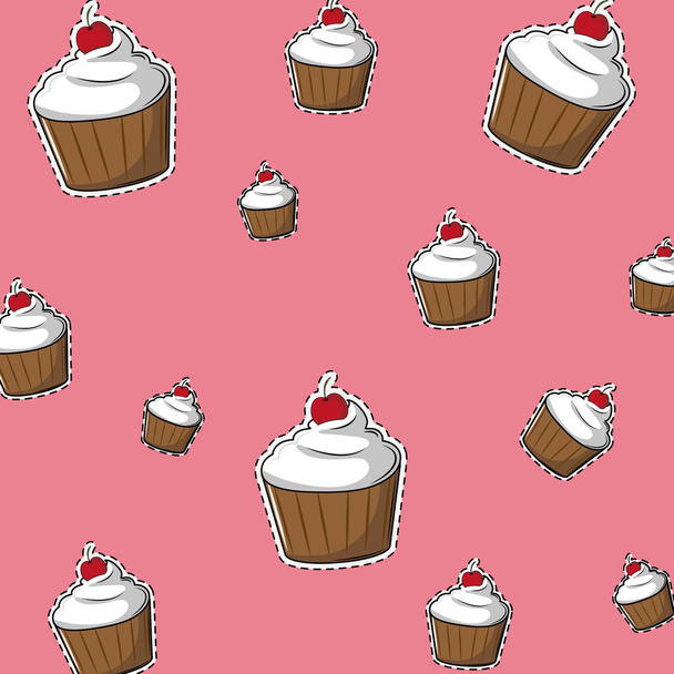 köstliche Cupcake Hintergrund - Vektor, Bild