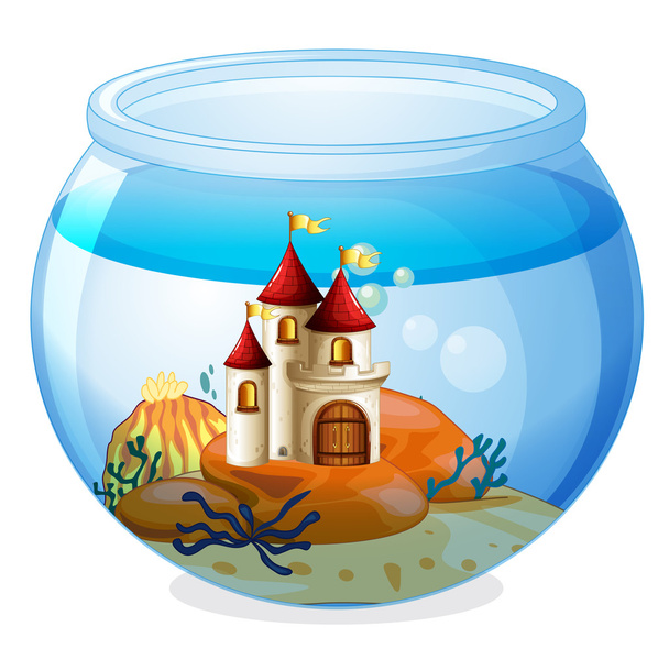 Un acuario con un castillo
 - Vector, Imagen